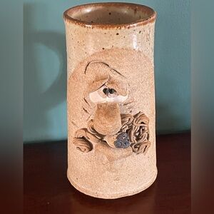 Vintage Golden Age Pottery Ugly Face 3D Stoneware Mug Decorative Collectible